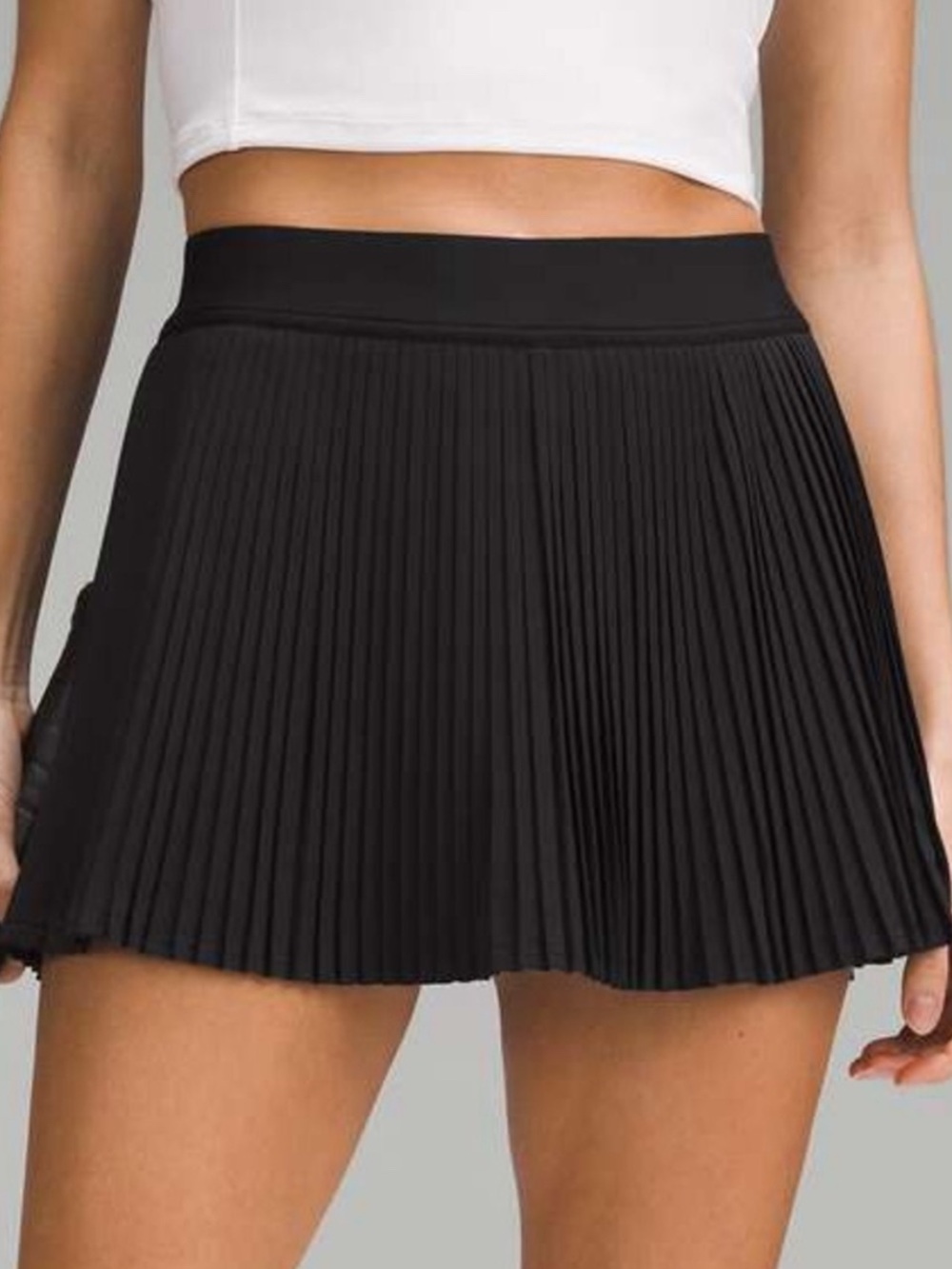 Lululemon Varsity High-Rise Pleated Tennis Skirt Size 0 Black Pull on Stretch